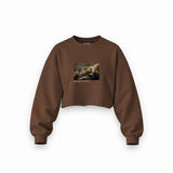 Declaration of Independence Oversize Crop Sweatshirt – Kahverengi