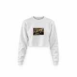Declaration of Independence Crop Sweatshirt – Beyaz