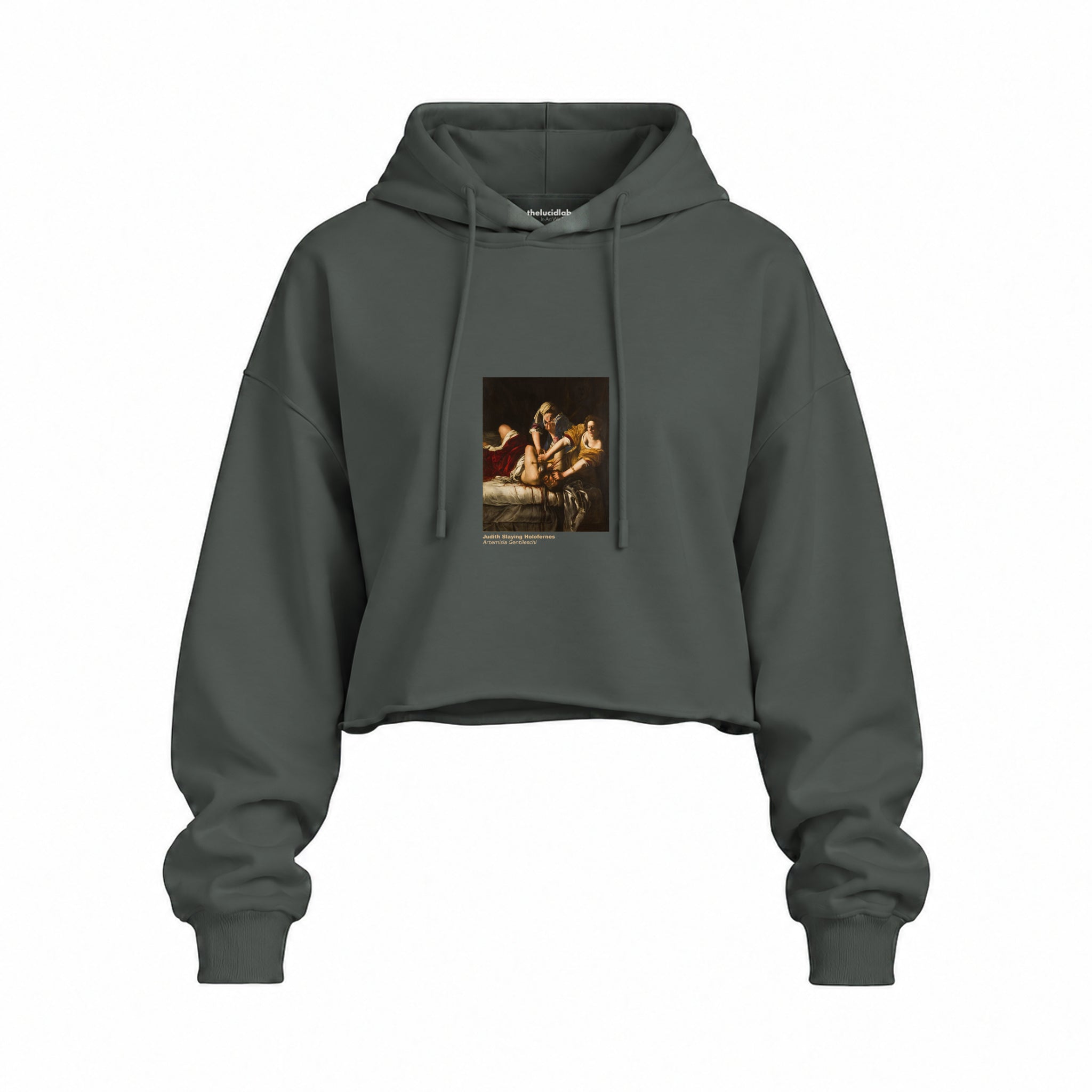 Judith Slaying Holofernes Oversize Crop Hoodie – Antrasit