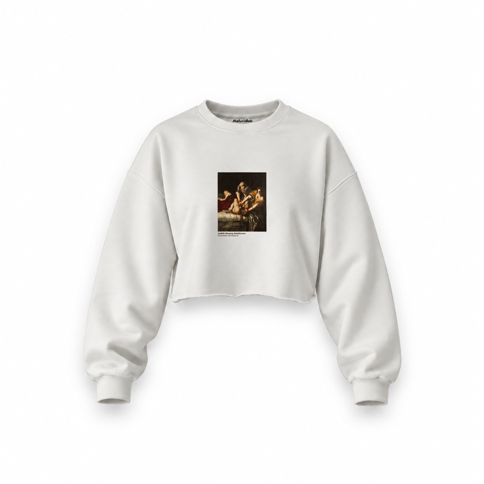 Judith Slaying Holofernes Oversize Crop Sweatshirt – Beyaz