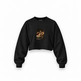 Judith Slaying Holofernes Oversize Crop Sweatshirt – Siyah