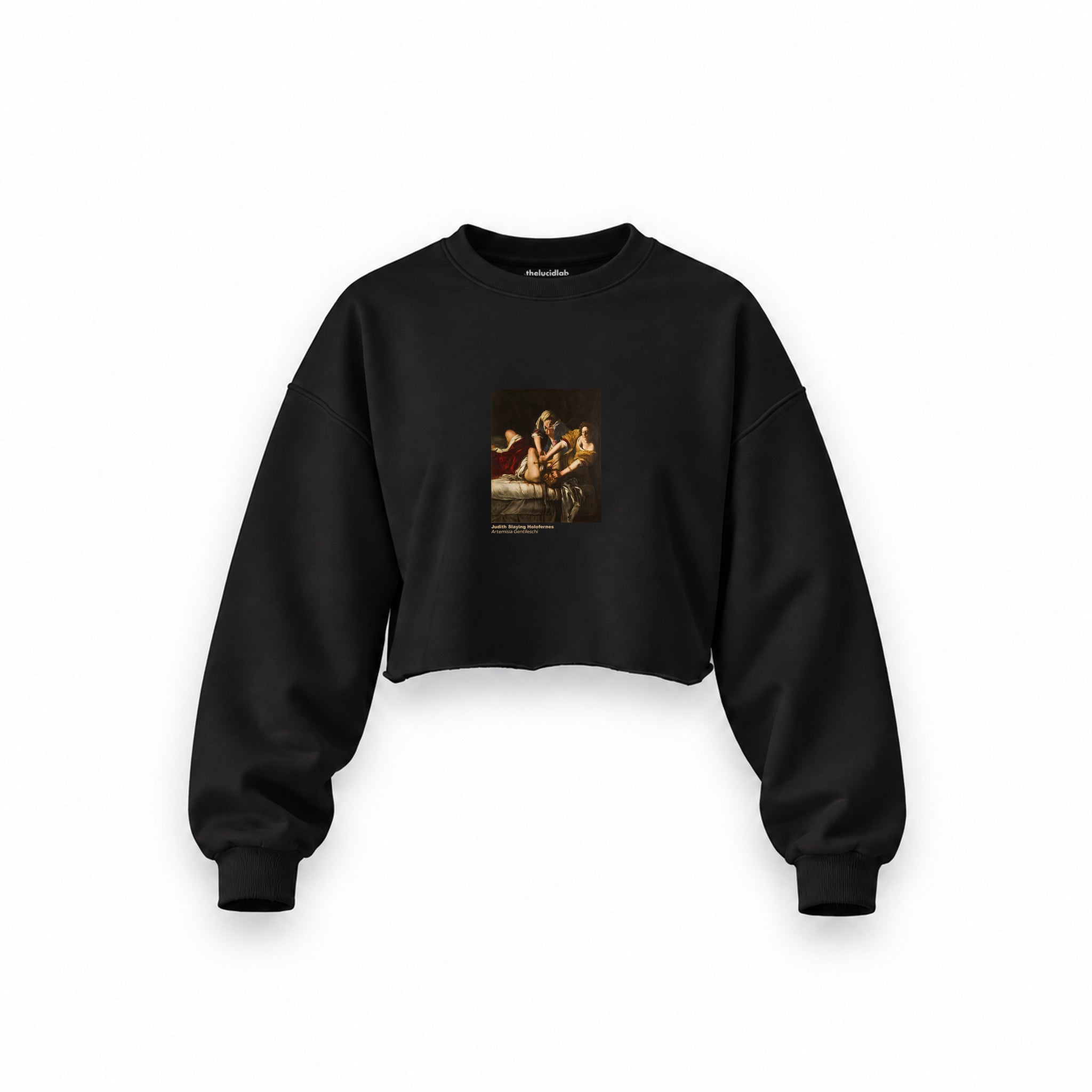 Judith Slaying Holofernes Oversize Crop Sweatshirt – Siyah