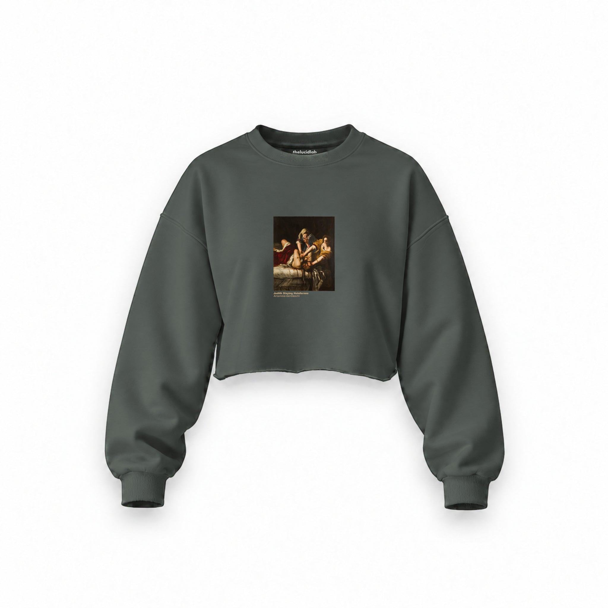 Judith Slaying Holofernes Oversize Crop Sweatshirt – Antrasit