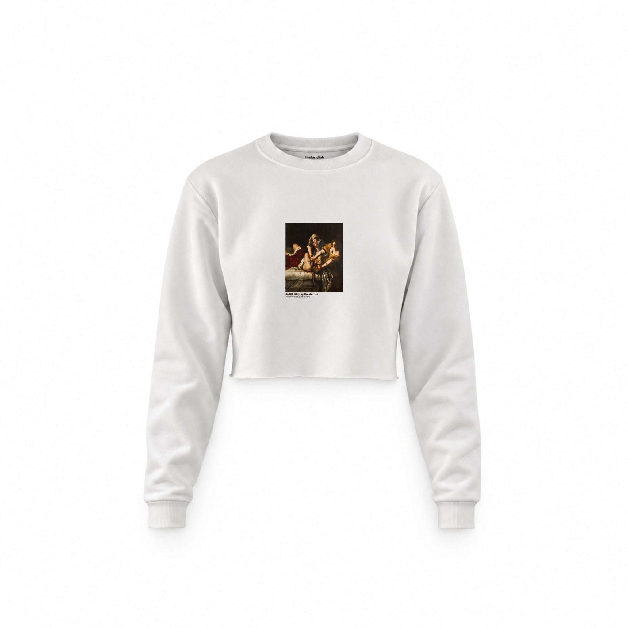 Judith Slaying Holofernes Crop Sweatshirt – Beyaz