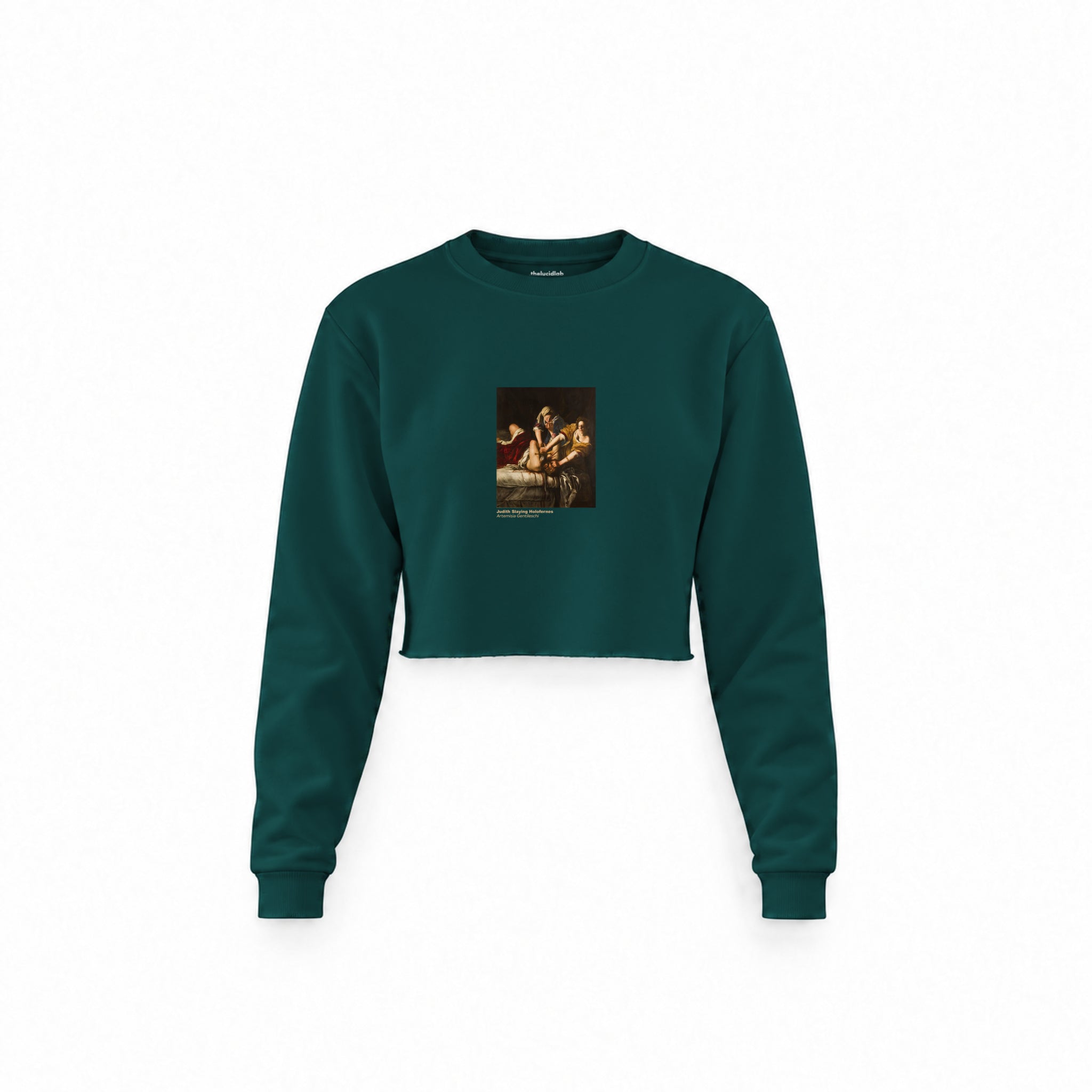 Judith Slaying Holofernes Crop Sweatshirt – Koyu Yeşil