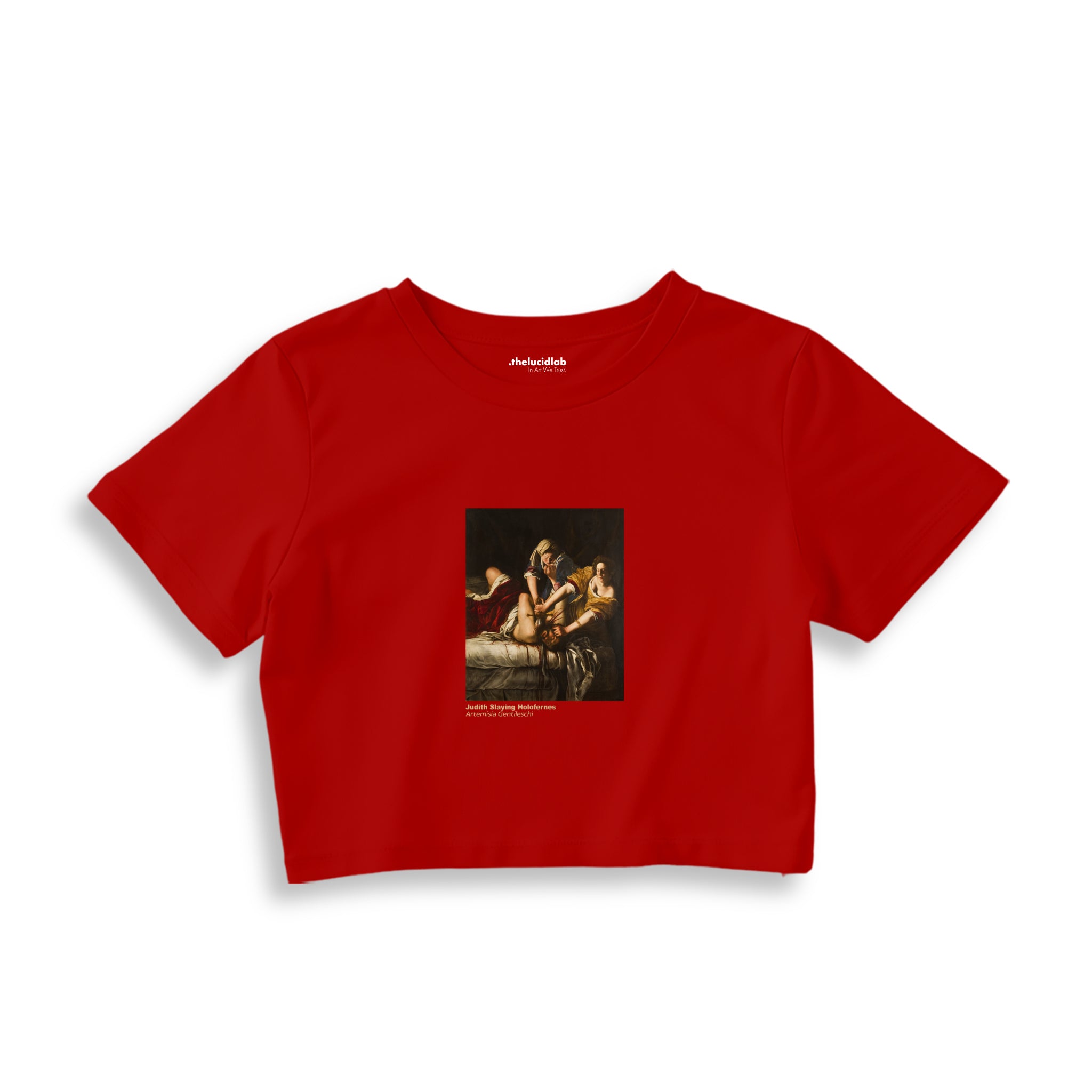 Judith Slaying Holofernes Crop Tişört – Kırmızı