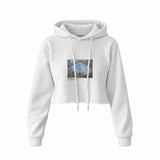 Gare Saint-Lazare Crop Hoodie – Beyaz