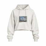 Gare Saint-Lazare Oversize Crop Hoodie – Beyaz