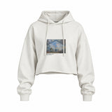 Gare Saint-Lazare Oversize Crop Hoodie – Beyaz
