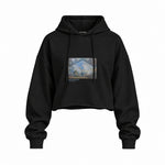 Gare Saint-Lazare Oversize Crop Hoodie – Siyah