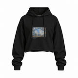 Gare Saint-Lazare Oversize Crop Hoodie – Siyah