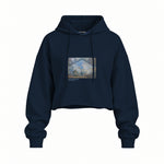 Gare Saint-Lazare Oversize Crop Hoodie – Lacivert