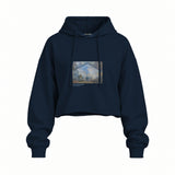 Gare Saint-Lazare Oversize Crop Hoodie – Lacivert