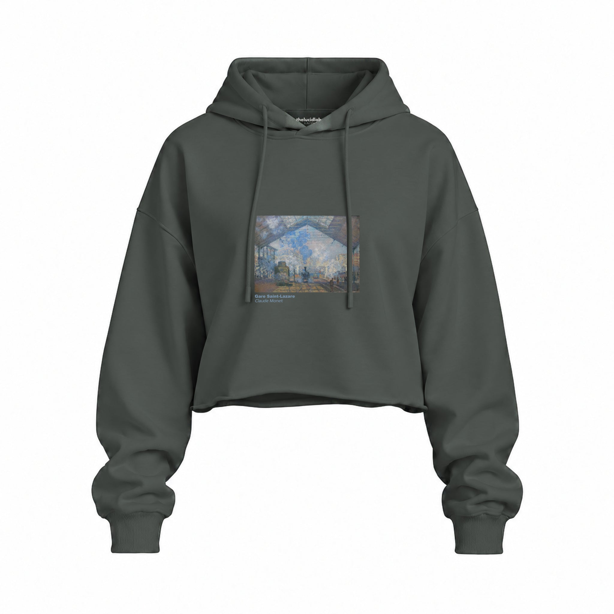 Gare Saint-Lazare Oversize Crop Hoodie – Antrasit