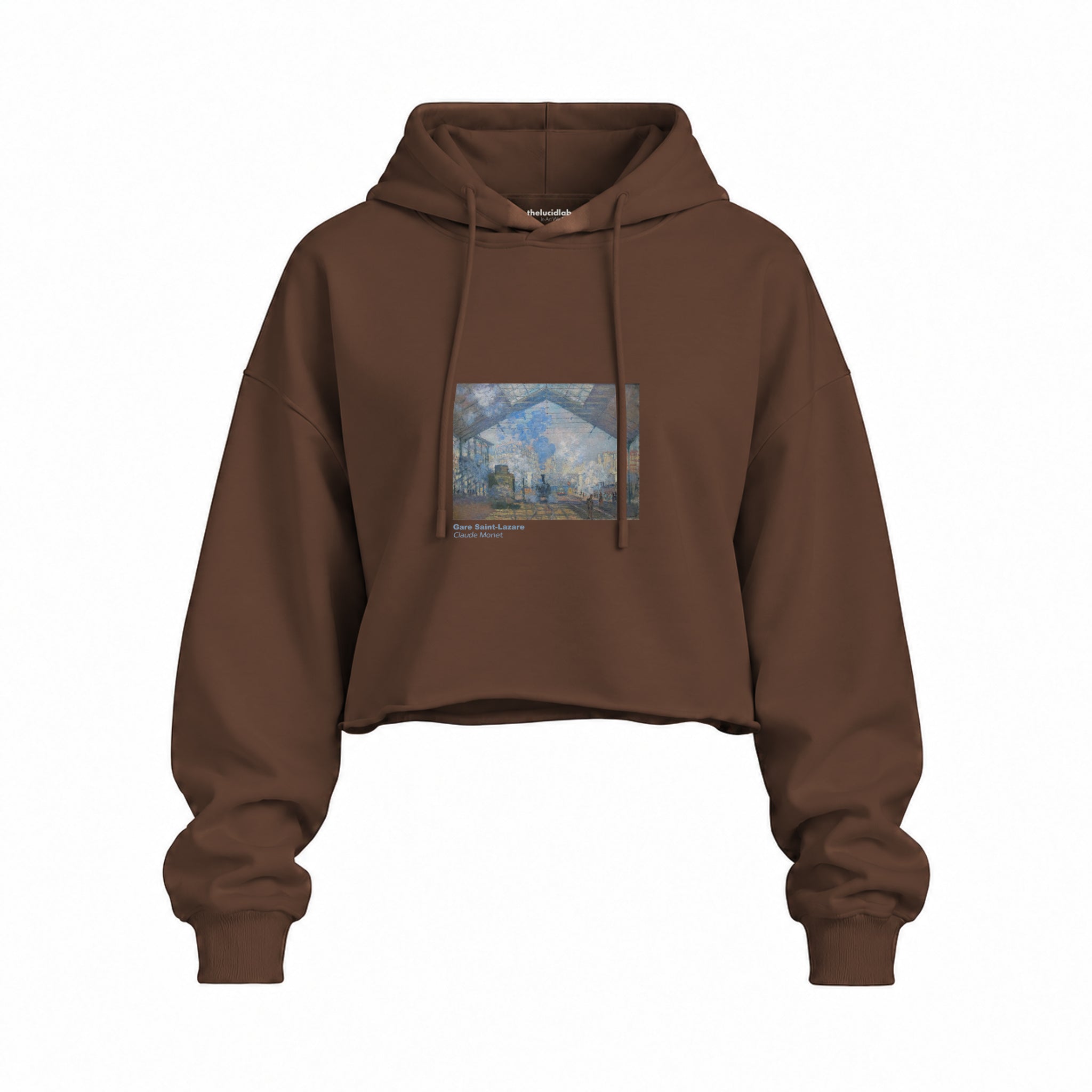 Gare Saint-Lazare Oversize Crop Hoodie – Kahverengi