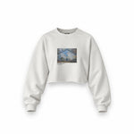 Gare Saint-Lazare Oversize Crop Sweatshirt – Beyaz