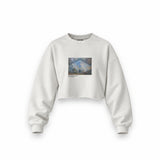 Gare Saint-Lazare Oversize Crop Sweatshirt – Beyaz