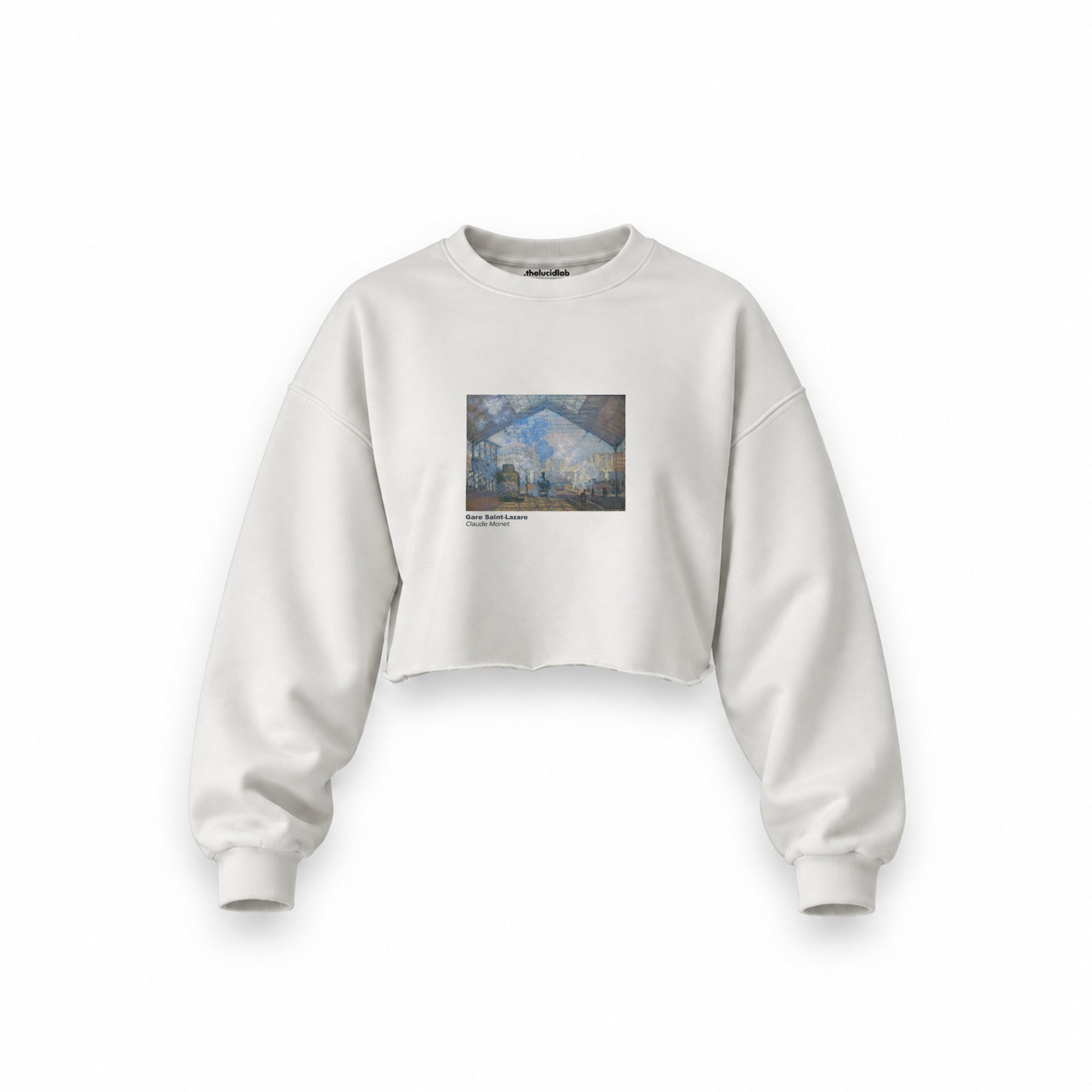Gare Saint-Lazare Oversize Crop Sweatshirt – Beyaz