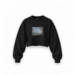Gare Saint-Lazare Oversize Crop Sweatshirt – Siyah
