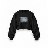 Gare Saint-Lazare Oversize Crop Sweatshirt – Siyah