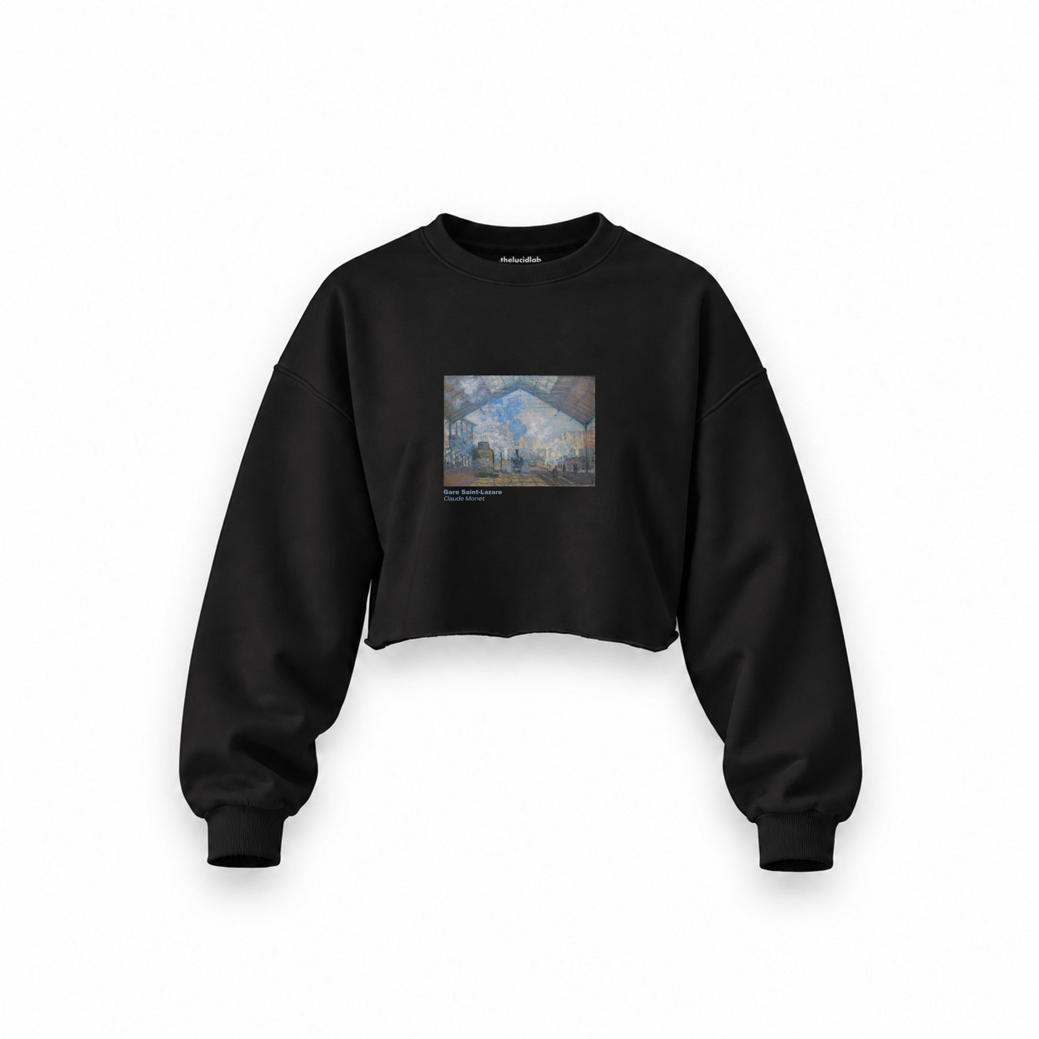 Gare Saint-Lazare Oversize Crop Sweatshirt – Siyah