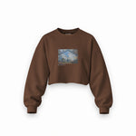 Gare Saint-Lazare Oversize Crop Sweatshirt – Kahverengi