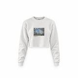 Gare Saint-Lazare Crop Sweatshirt – Beyaz