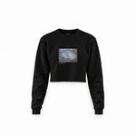 Gare Saint-Lazare Crop Sweatshirt – Siyah