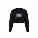 Gare Saint-Lazare Crop Sweatshirt – Siyah