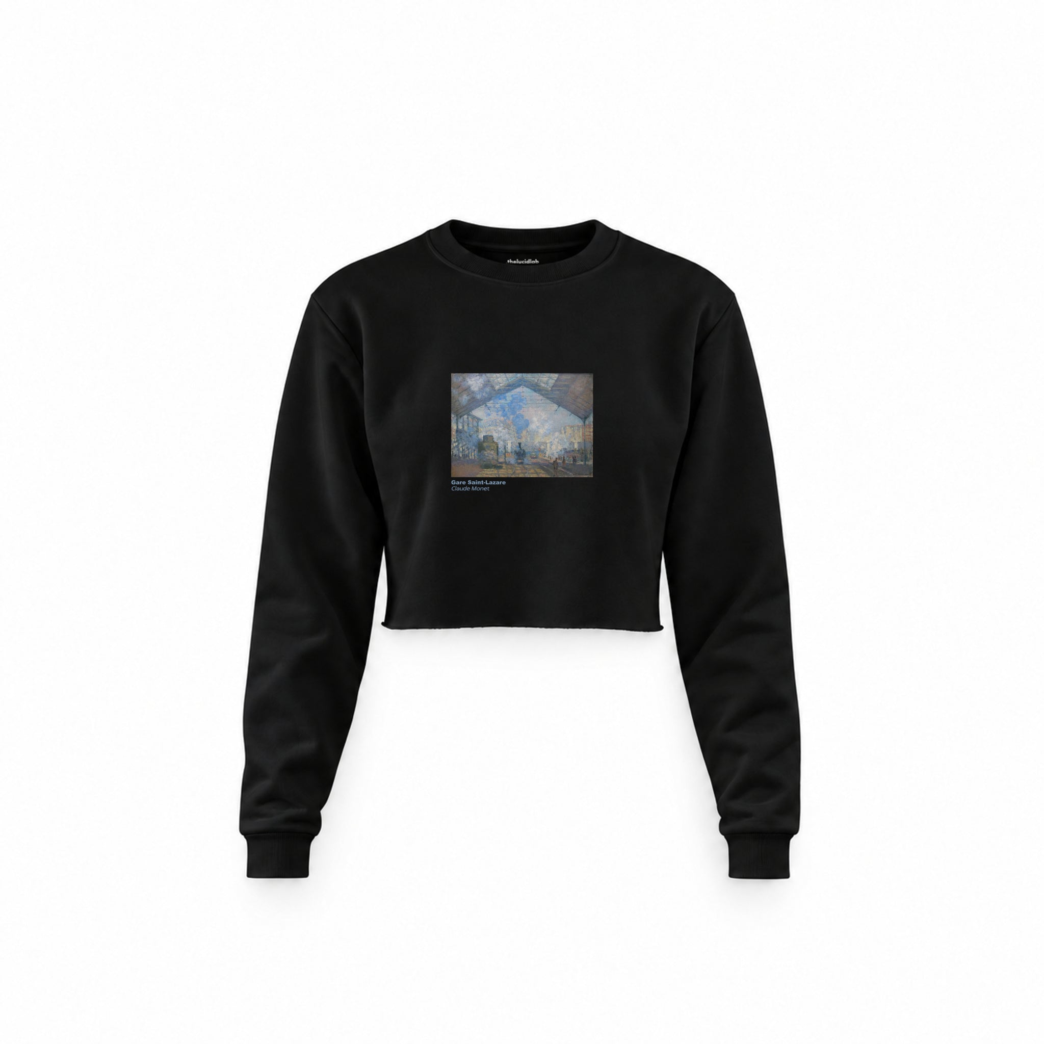 Gare Saint-Lazare Crop Sweatshirt – Siyah