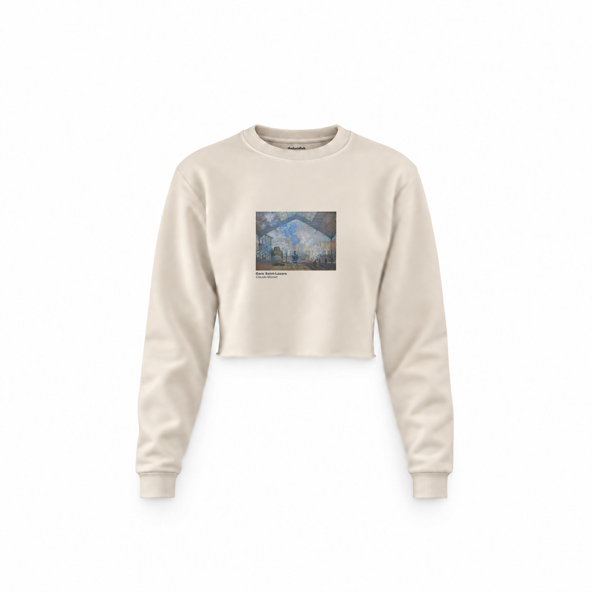 Gare Saint-Lazare Crop Sweatshirt – Krem