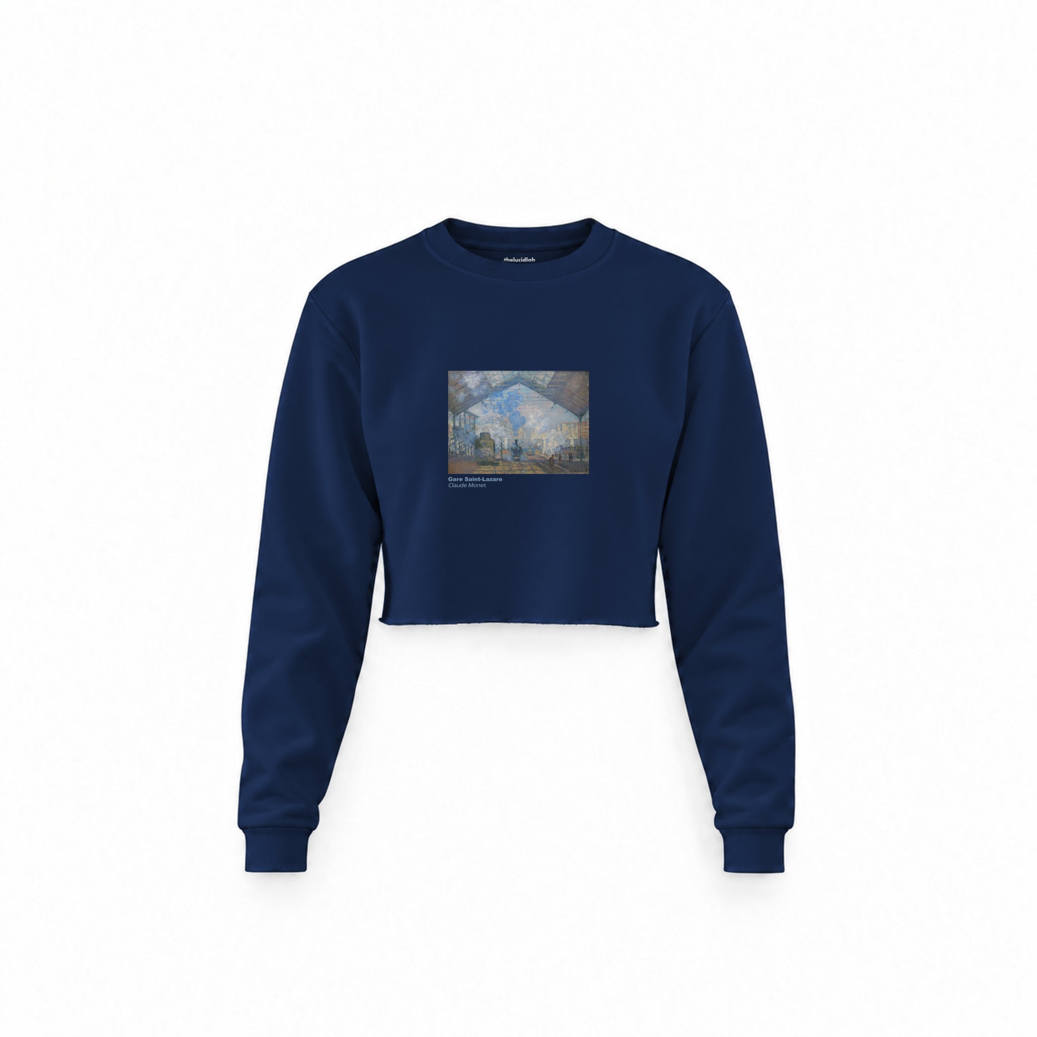 Gare Saint-Lazare Crop Sweatshirt – Lacivert