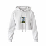 Woman with a Parasol Crop Hoodie – Beyaz