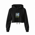 Woman with a Parasol Crop Hoodie – Siyah