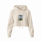 Woman with a Parasol Crop Hoodie – Krem