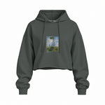 Woman with a Parasol Oversize Crop Hoodie – Antrasit