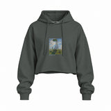 Woman with a Parasol Oversize Crop Hoodie – Antrasit