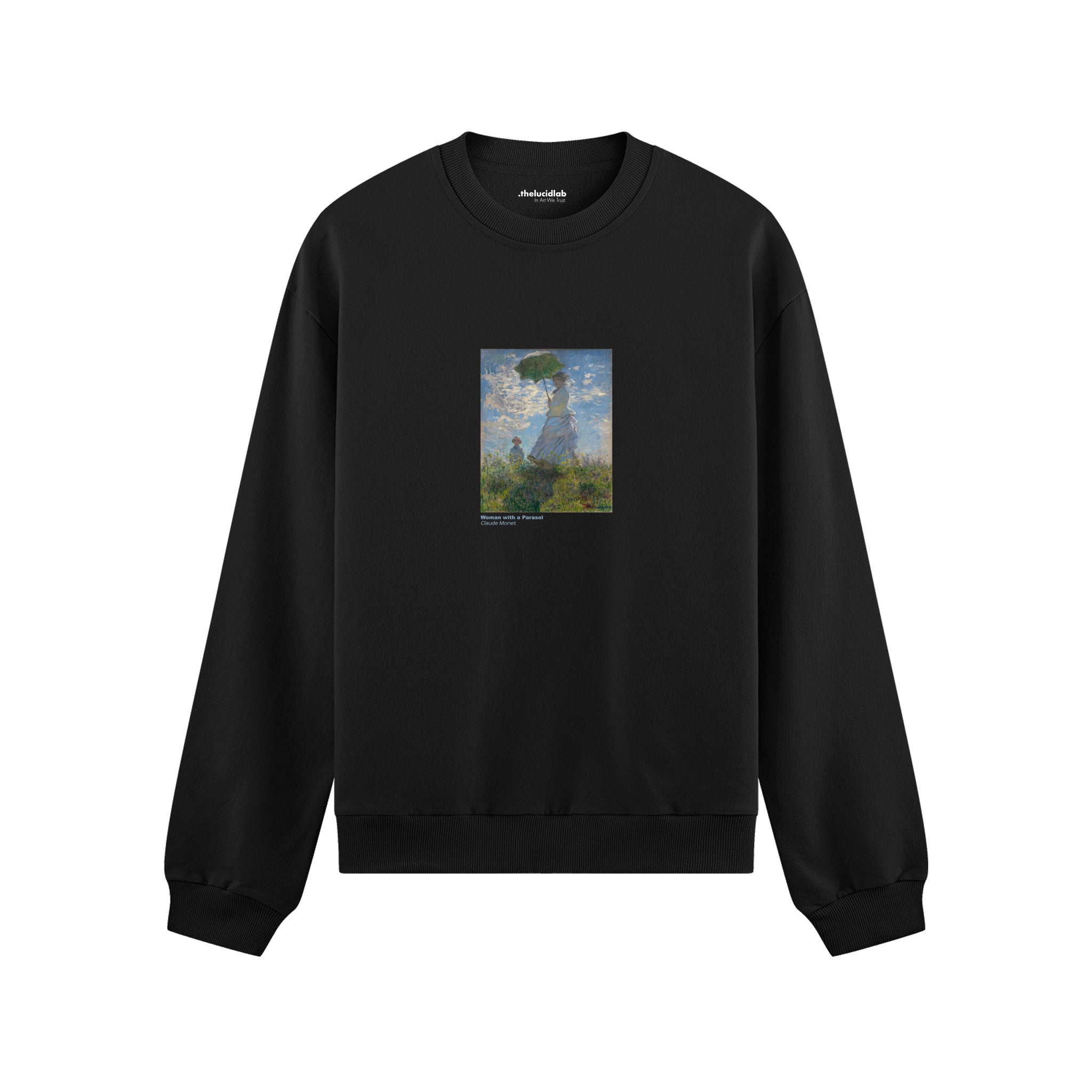 Woman with a Parasol Oversize Sweatshirt – Siyah