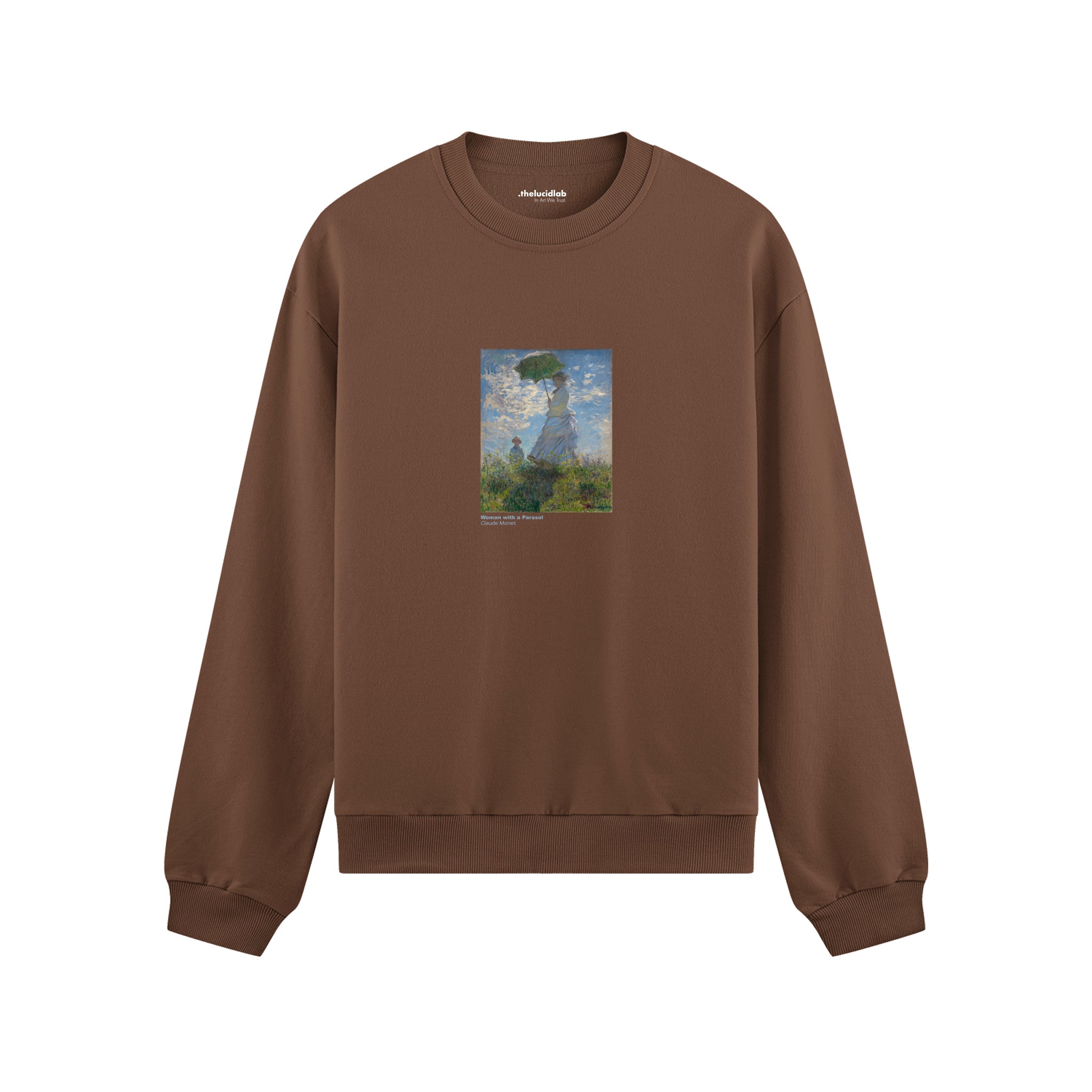 Woman with a Parasol Oversize Sweatshirt – Kahverengi