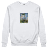 Woman with a Parasol Sweatshirt – Beyaz