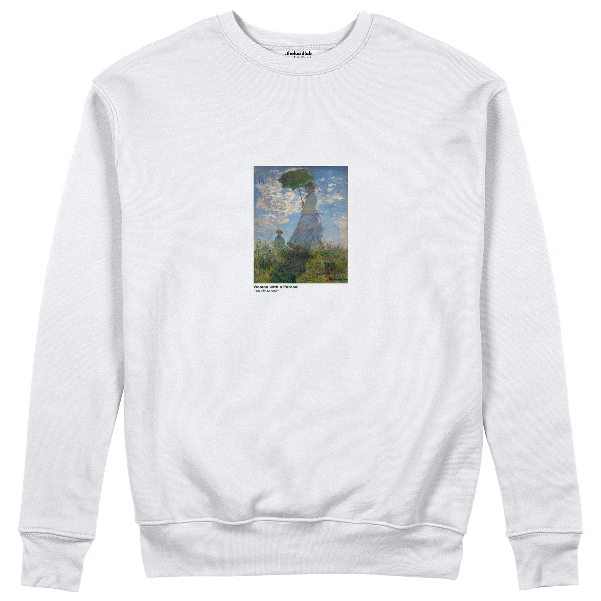 Woman with a Parasol Sweatshirt – Beyaz