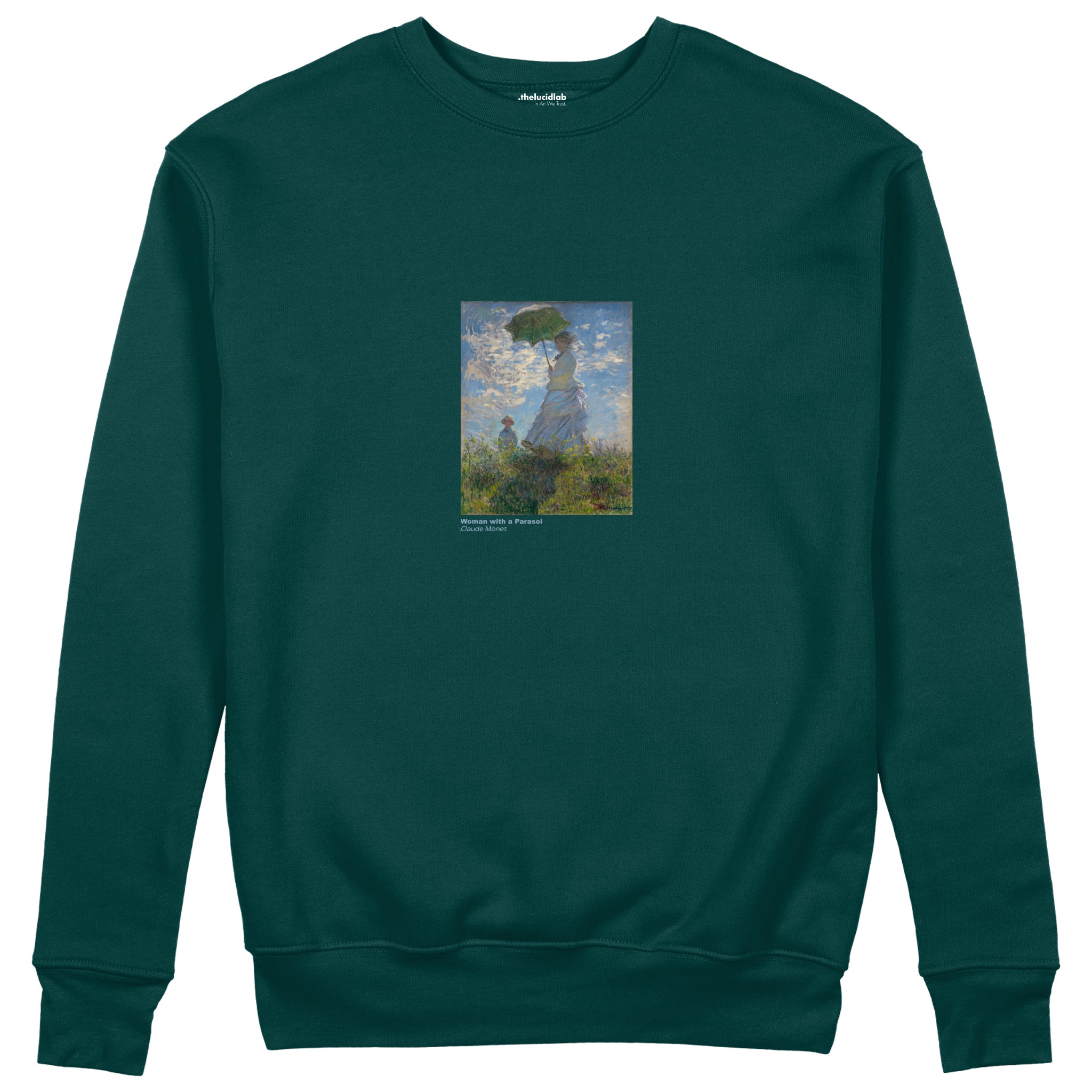 Woman with a Parasol Sweatshirt – Koyu Yeşil