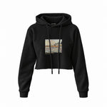 Orchard with Cypresses Crop Hoodie – Siyah