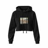 Orchard with Cypresses Crop Hoodie – Siyah