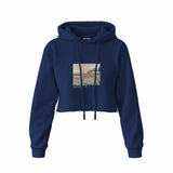 Orchard with Cypresses Crop Hoodie – Lacivert