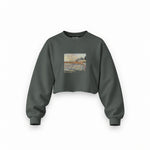Orchard with Cypresses Oversize Crop Sweatshirt – Antrasit
