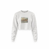 Orchard with Cypresses Crop Sweatshirt – Beyaz