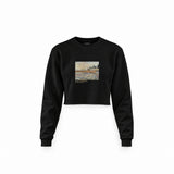 Orchard with Cypresses Crop Sweatshirt – Siyah