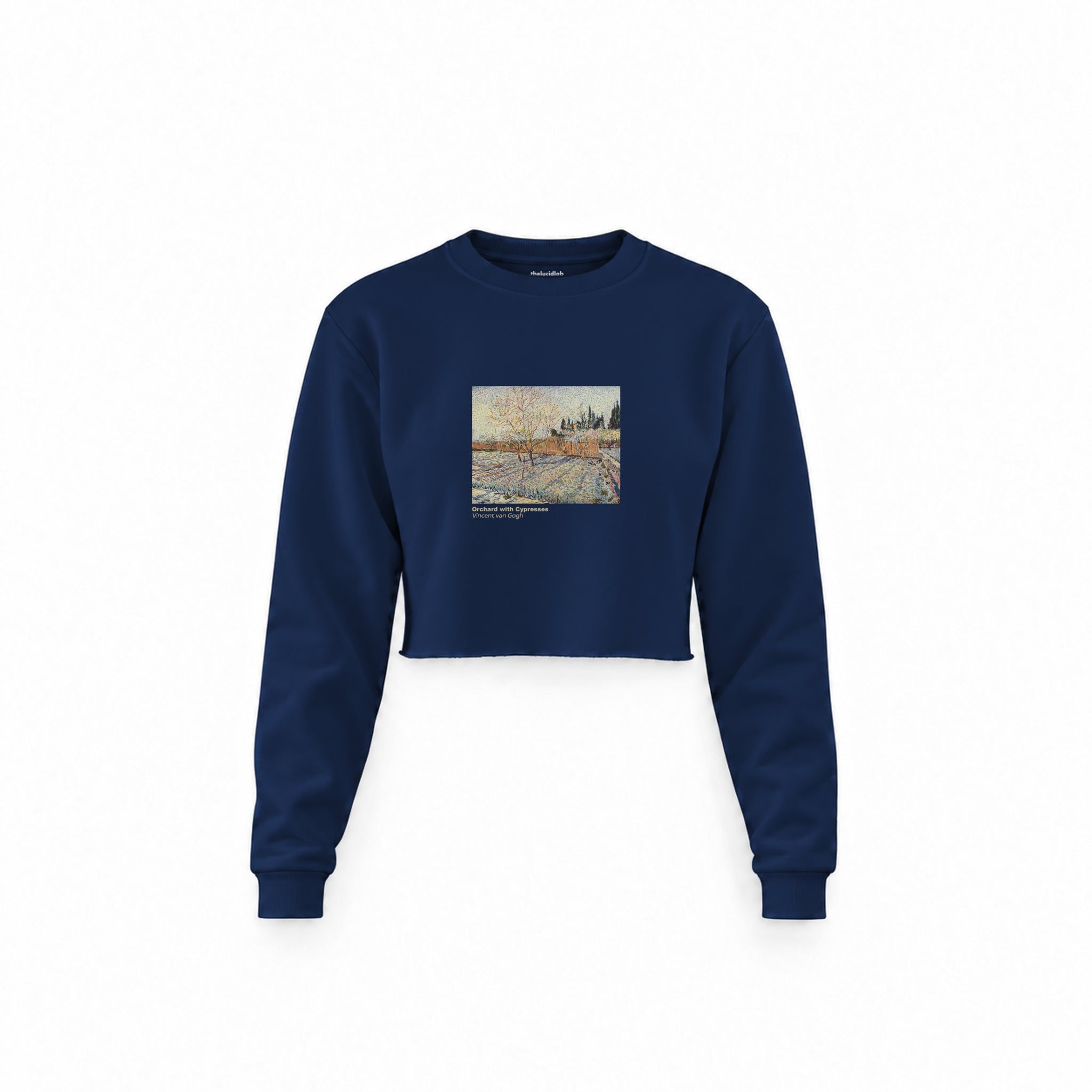Orchard with Cypresses Crop Sweatshirt – Lacivert