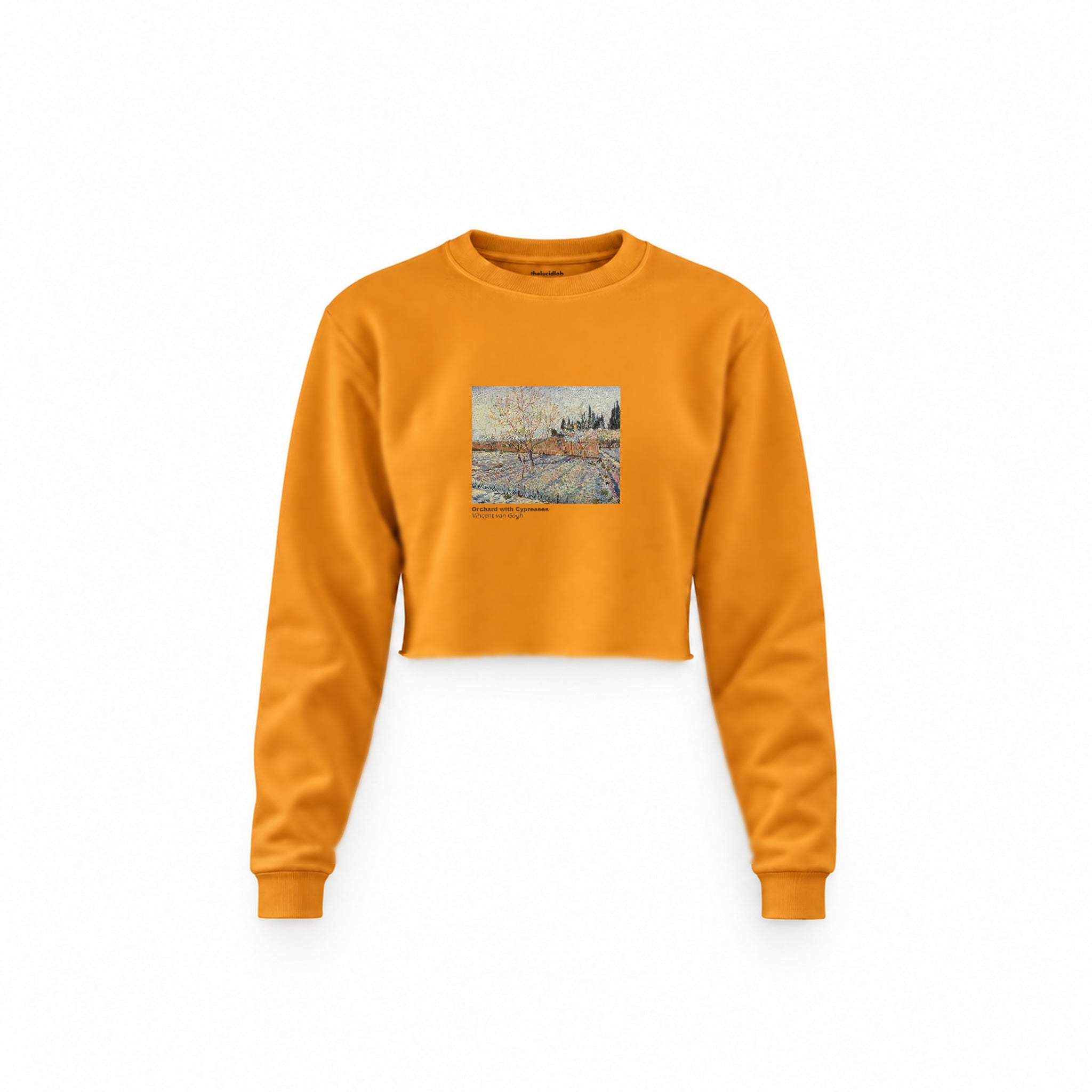 Orchard with Cypresses Crop Sweatshirt – Turuncu